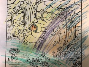 free fairytale coloring page colored 4